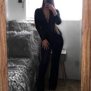 Velvet Blazer and palazzo pants set